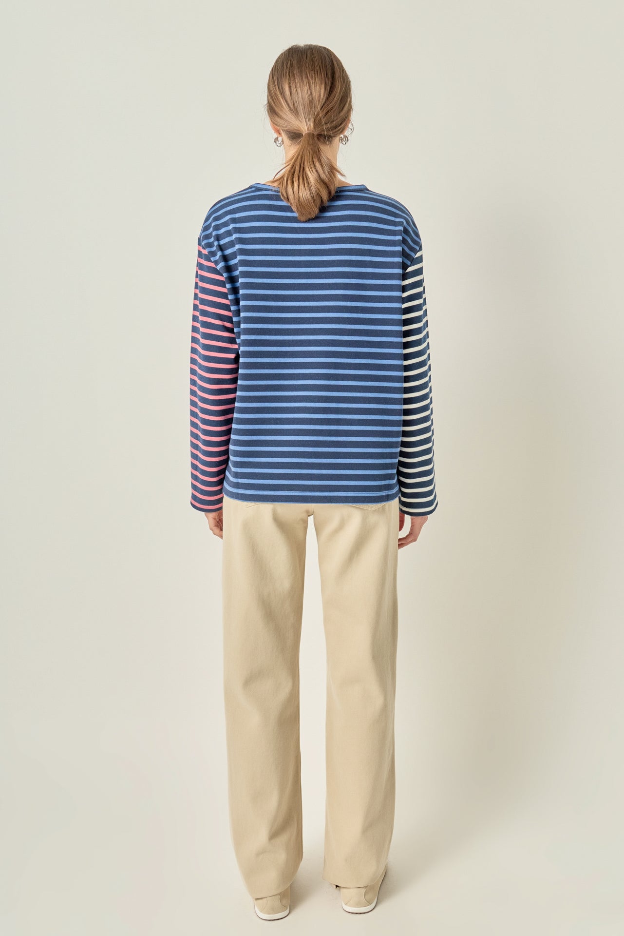 Mixed Stripe Long Sleeve Top