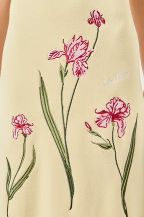 Floral Embroidered Knit Midi Dress