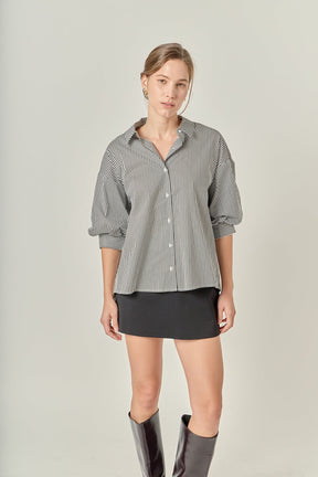 ENGLISH FACTORY - Striped Button Down Shirt - SHIRTS & BLOUSES available at Objectrare