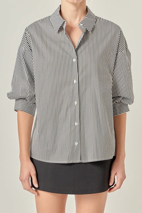 ENGLISH FACTORY - Striped Button Down Shirt - SHIRTS & BLOUSES available at Objectrare