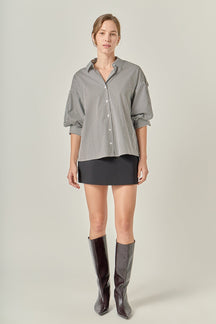 ENGLISH FACTORY - Striped Button Down Shirt - SHIRTS & BLOUSES available at Objectrare