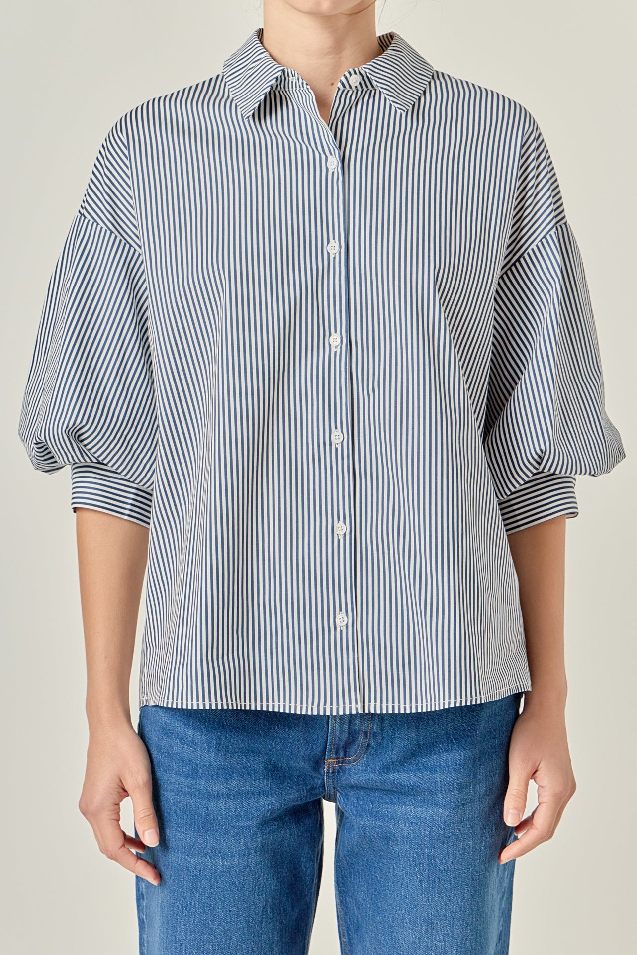 ENGLISH FACTORY - Striped Button Down Shirt - SHIRTS & BLOUSES available at Objectrare