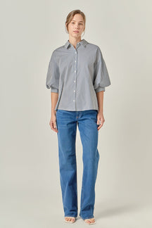 ENGLISH FACTORY - Striped Button Down Shirt - TOPS available at Objectrare