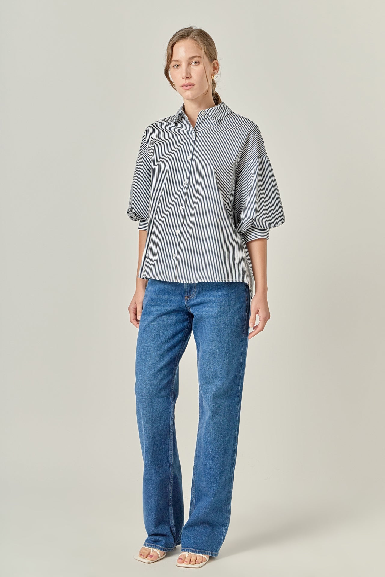 ENGLISH FACTORY - Striped Button Down Shirt - SHIRTS & BLOUSES available at Objectrare