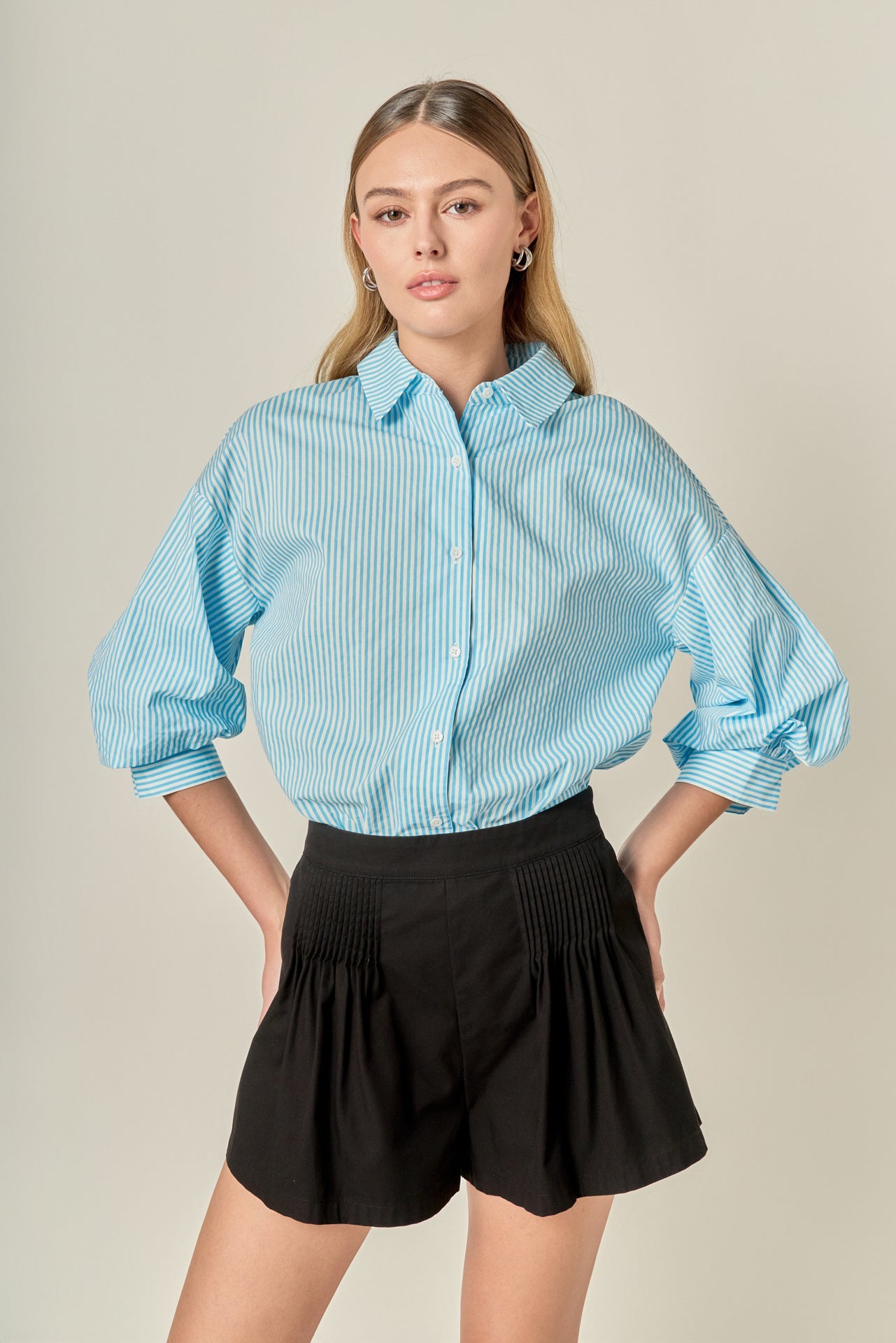 ENGLISH FACTORY - Striped Button Down Shirt - SHIRTS & BLOUSES available at Objectrare