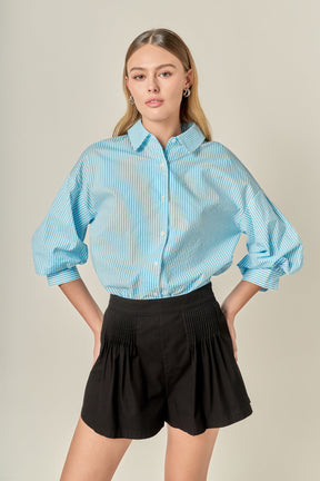 ENGLISH FACTORY - Striped Button Down Shirt - SHIRTS & BLOUSES available at Objectrare