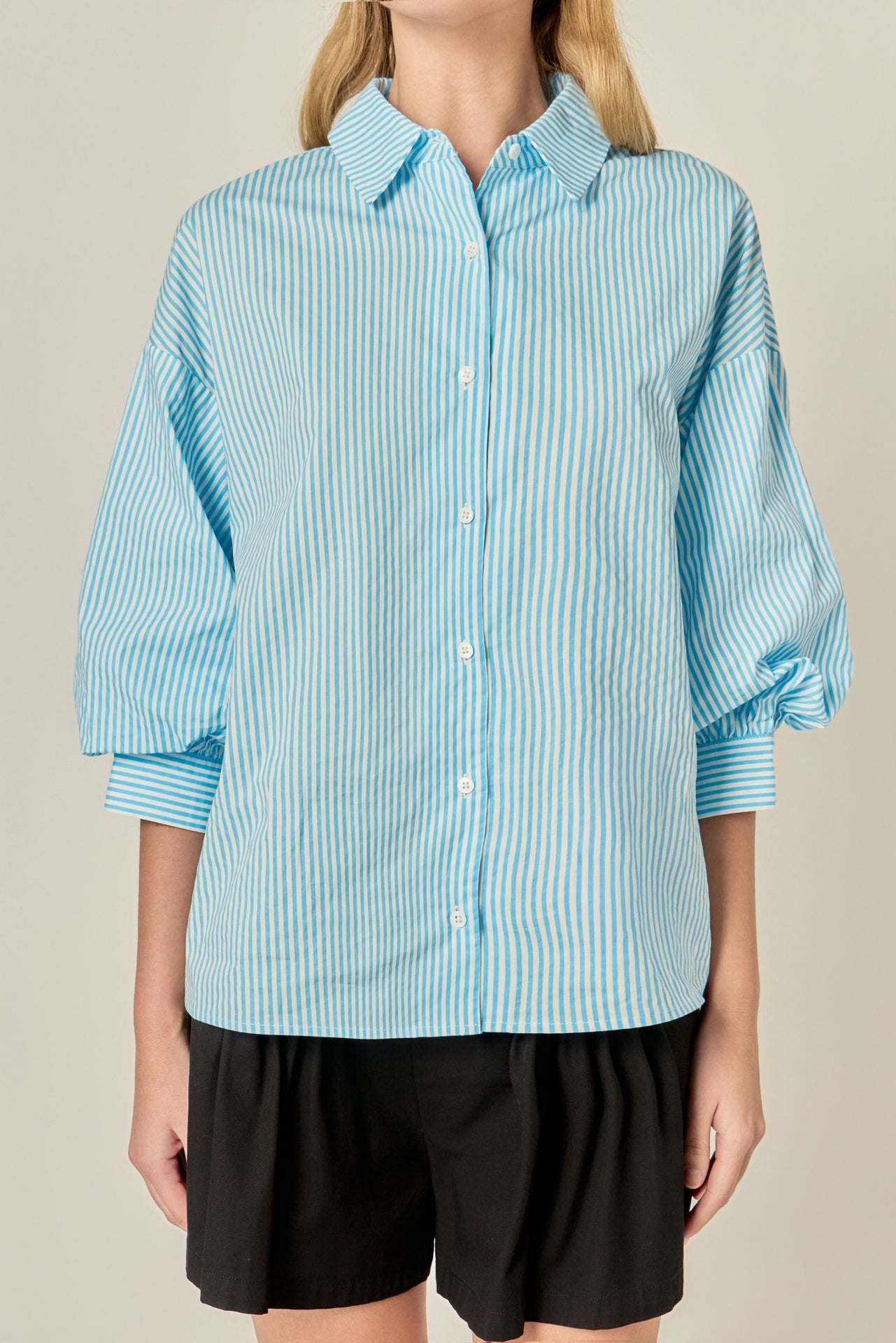 ENGLISH FACTORY - Striped Button Down Shirt - SHIRTS & BLOUSES available at Objectrare