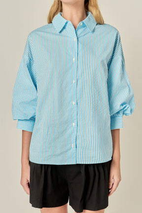 ENGLISH FACTORY - Striped Button Down Shirt - SHIRTS & BLOUSES available at Objectrare