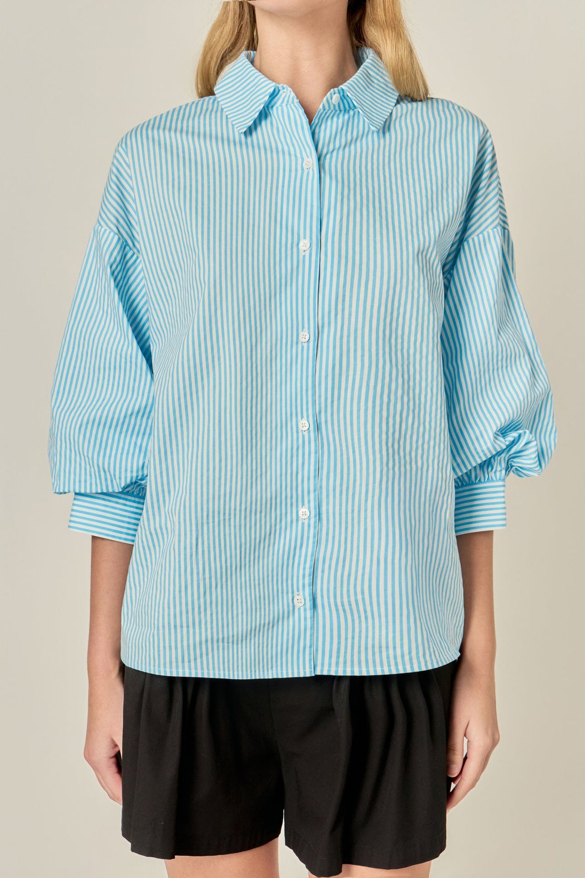 ENGLISH FACTORY - Striped Button Down Shirt - SHIRTS & BLOUSES available at Objectrare
