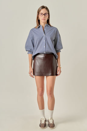 ENGLISH FACTORY - Striped Balloon Shirt - TOPS available at Objectrare