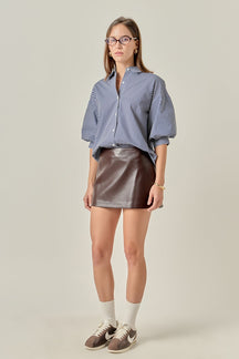 ENGLISH FACTORY - Striped Balloon Shirt - TOPS available at Objectrare
