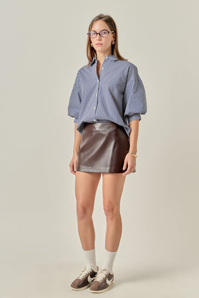 ENGLISH FACTORY - Striped Balloon Shirt - TOPS available at Objectrare