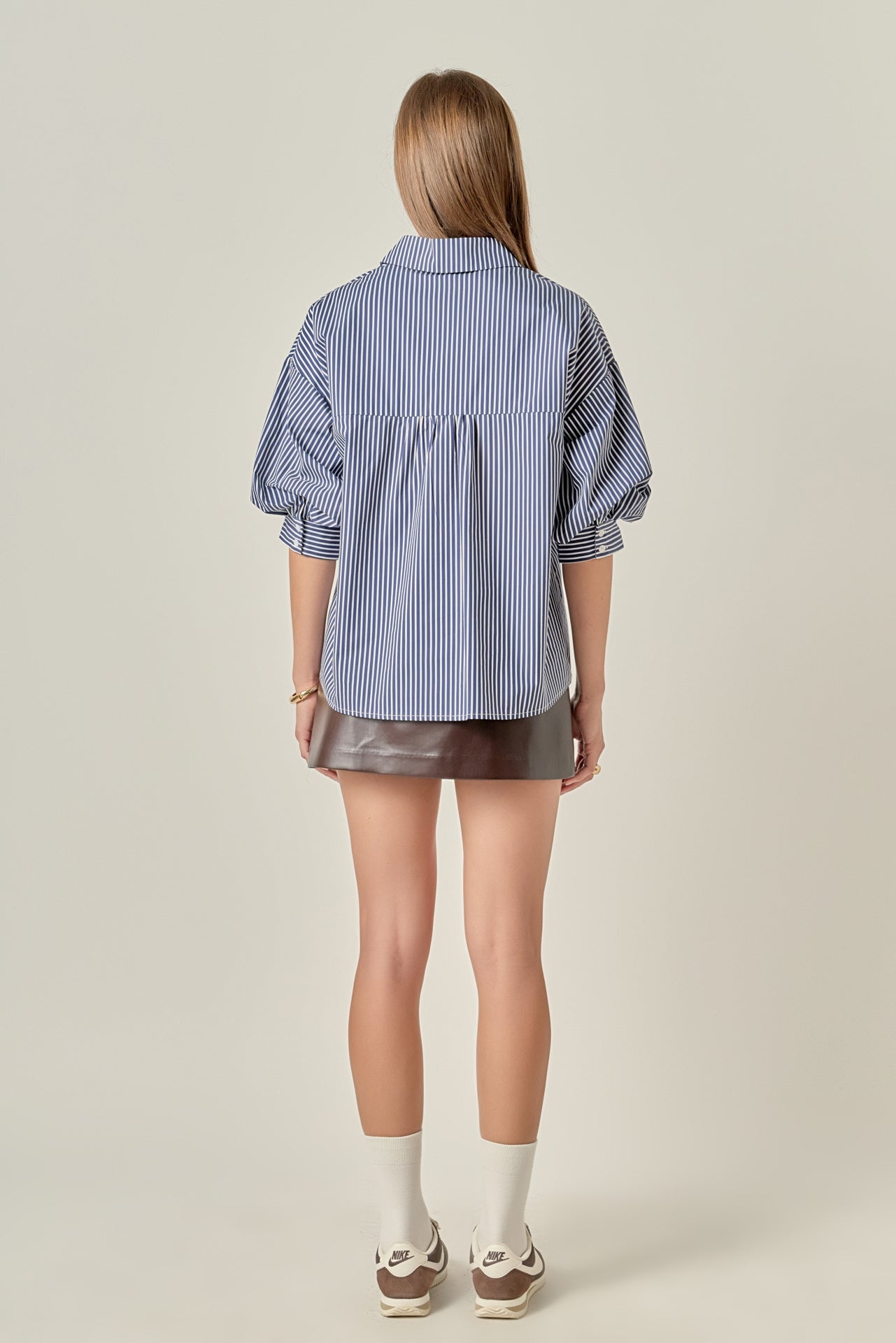 ENGLISH FACTORY - Striped Balloon Shirt - TOPS available at Objectrare