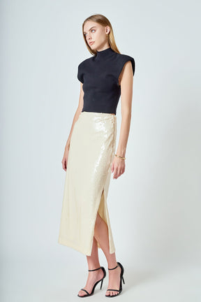 ENDLESS ROSE - Sequins Midi Skirt - SKIRTS available at Objectrare