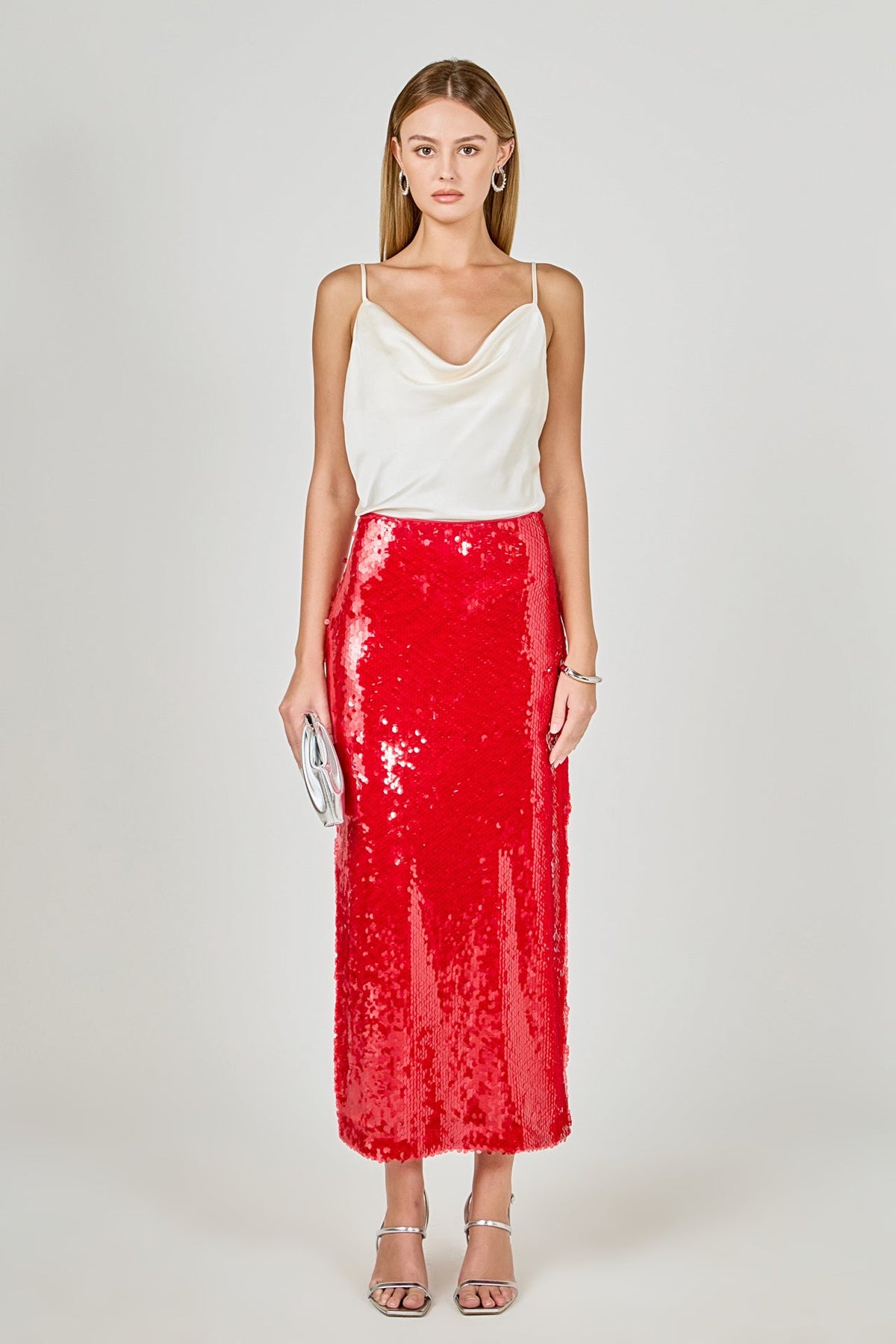 ENDLESS ROSE - Sequins Midi Skirt - SKIRTS available at Objectrare