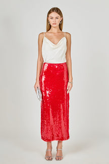 ENDLESS ROSE - Sequins Midi Skirt - SKIRTS available at Objectrare