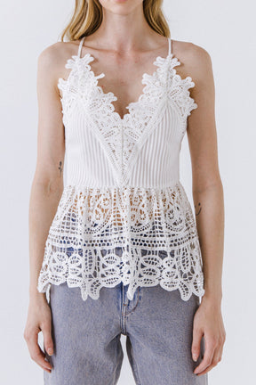 ENDLESS ROSE - Endless Rose - Lace Peplum Top - TOPS available at Objectrare