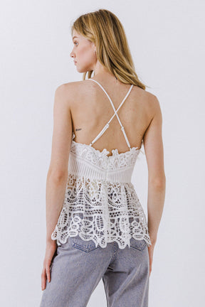 ENDLESS ROSE - Endless Rose - Lace Peplum Top - TOPS available at Objectrare