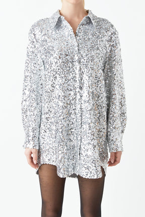 GREY LAB - Grey Lab - Sequin Shirt Dress - DRESSES available at Objectrare