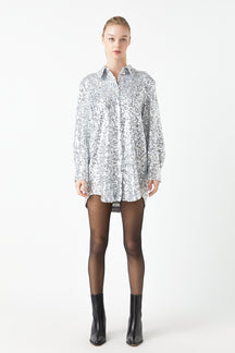 GREY LAB - Sequin Shirt Dress - DRESSES available at Objectrare
