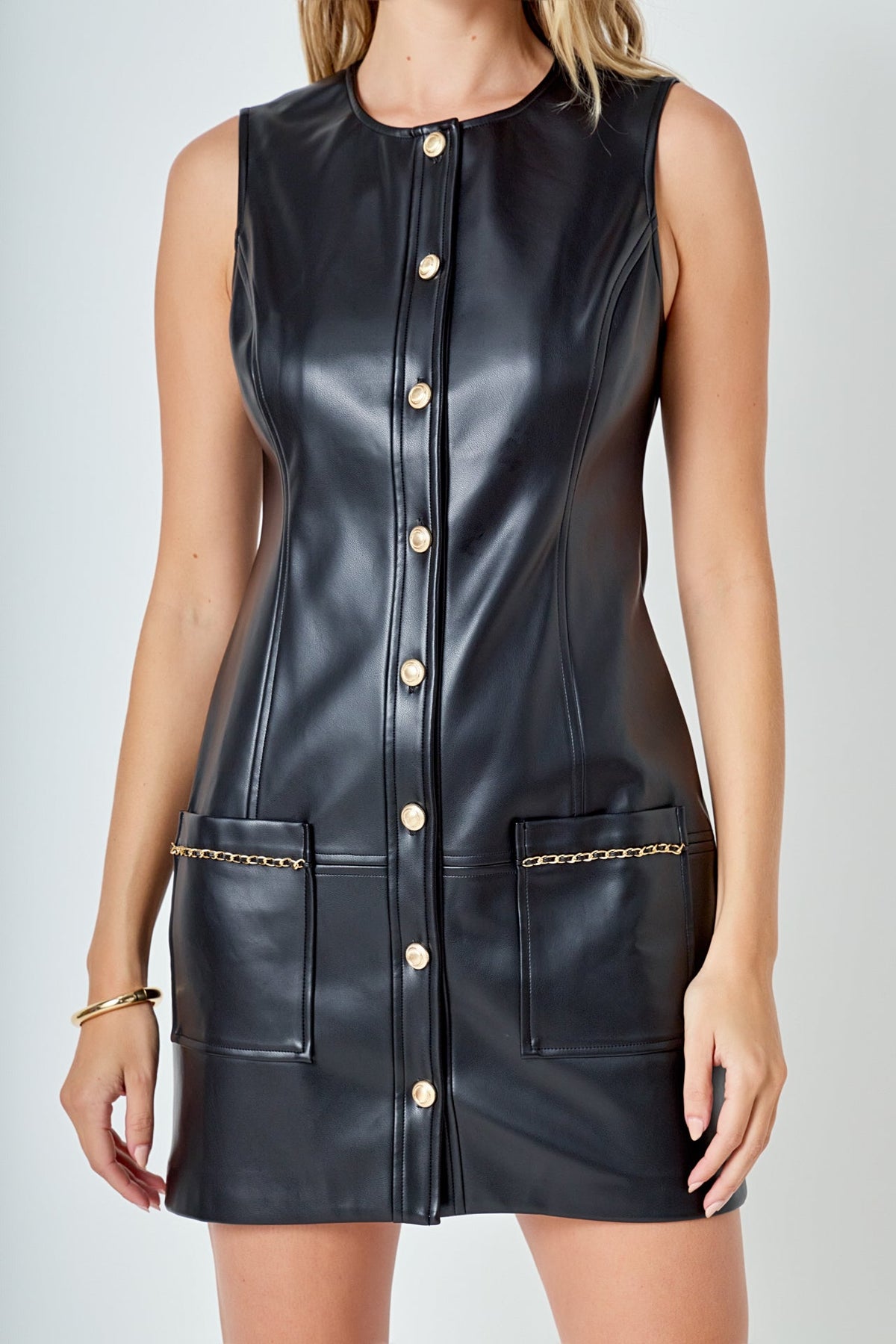 ENDLESS ROSE - PU Chain Dress - DRESSES available at Objectrare
