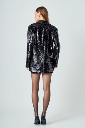 ENDLESS ROSE - Sequin Oversized Jacket - JACKETS available at Objectrare