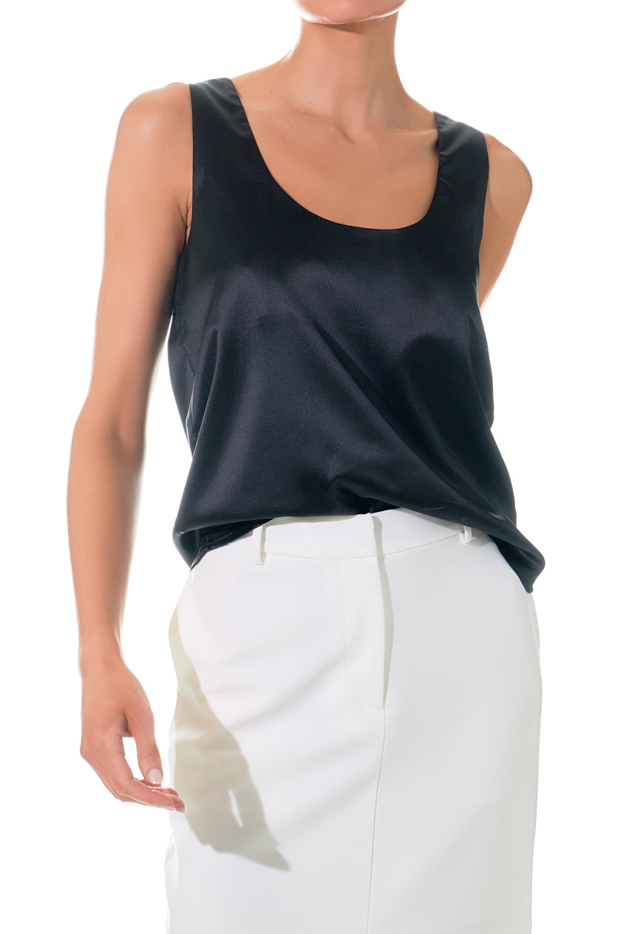 GREY LAB - Grey Lab - Satin Sleeveless Top - TOPS available at Objectrare