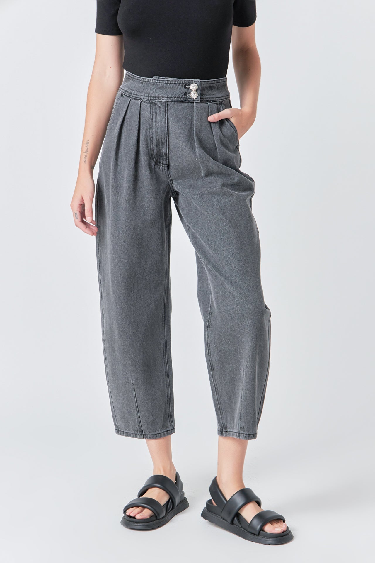 GREY LAB - Grey Lab - Silver Straight Pants - PANTS available at Objectrare