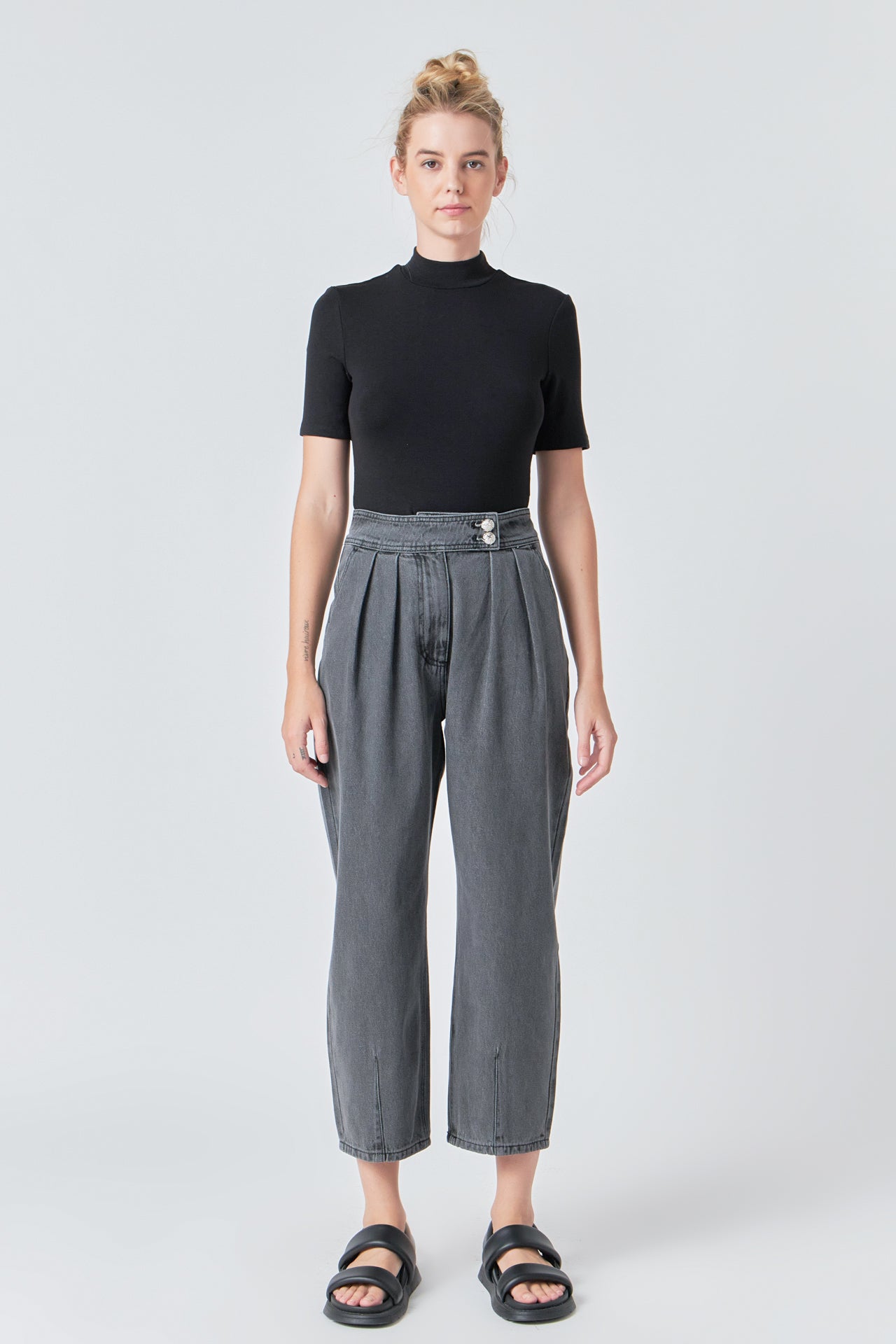 GREY LAB - Silver Straight Pants - JEANS available at Objectrare