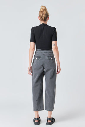 GREY LAB - Grey Lab - Silver Straight Pants - JEANS available at Objectrare