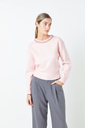 ENDLESS ROSE - Rhinestone Knit Top - TOPS available at Objectrare