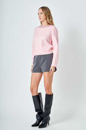 ENDLESS ROSE - Rhinestone Knit Top - TOPS available at Objectrare