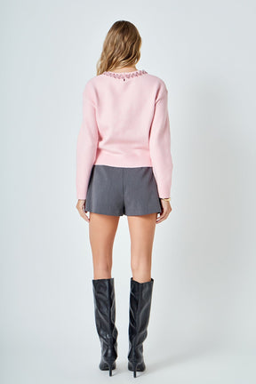 ENDLESS ROSE - Rhinestone Knit Top - TOPS available at Objectrare