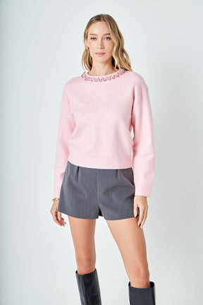 ENDLESS ROSE - Rhinestone Knit Top - TOPS available at Objectrare