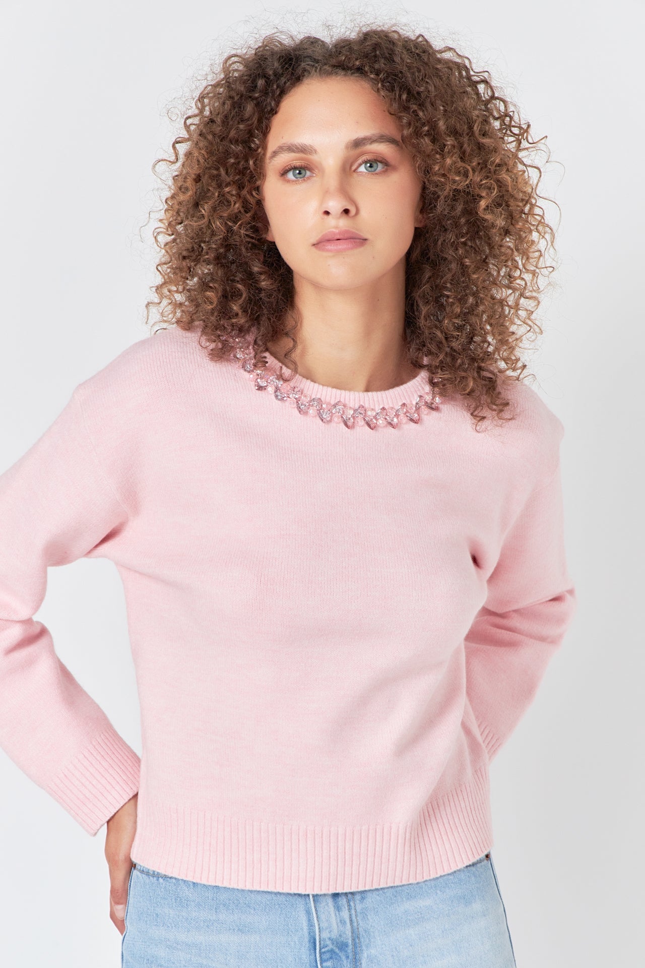 ENDLESS ROSE - Endless Rose - Rhinestone Knit Top - TOPS available at Objectrare