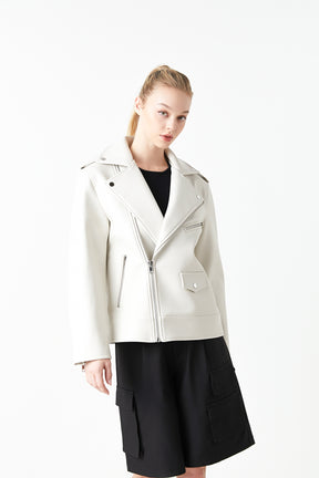 GREY LAB - Pu Bicker Jacket - JACKETS available at Objectrare