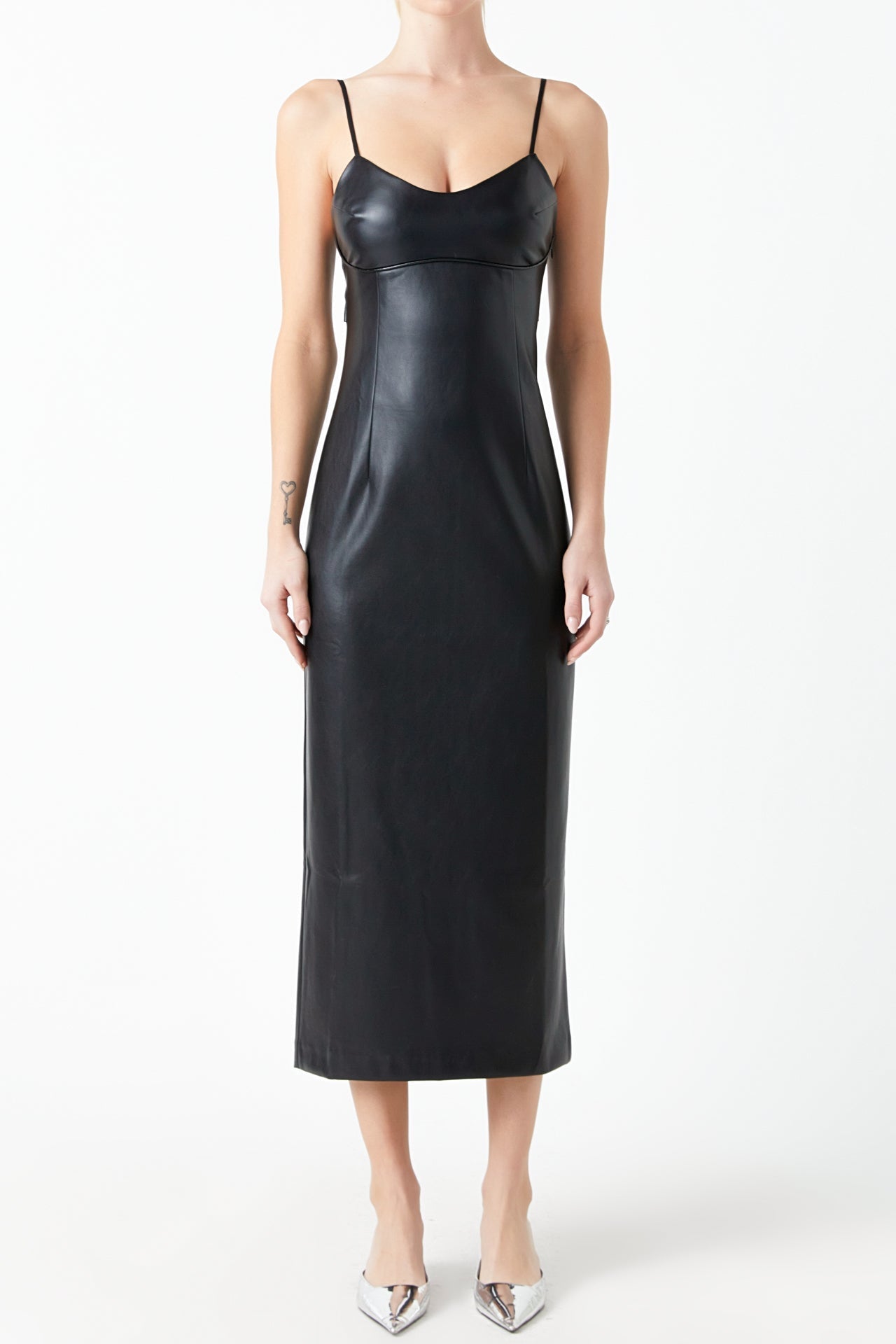 GREY LAB - Pu Midi Sleeveless Dress - DRESSES available at Objectrare