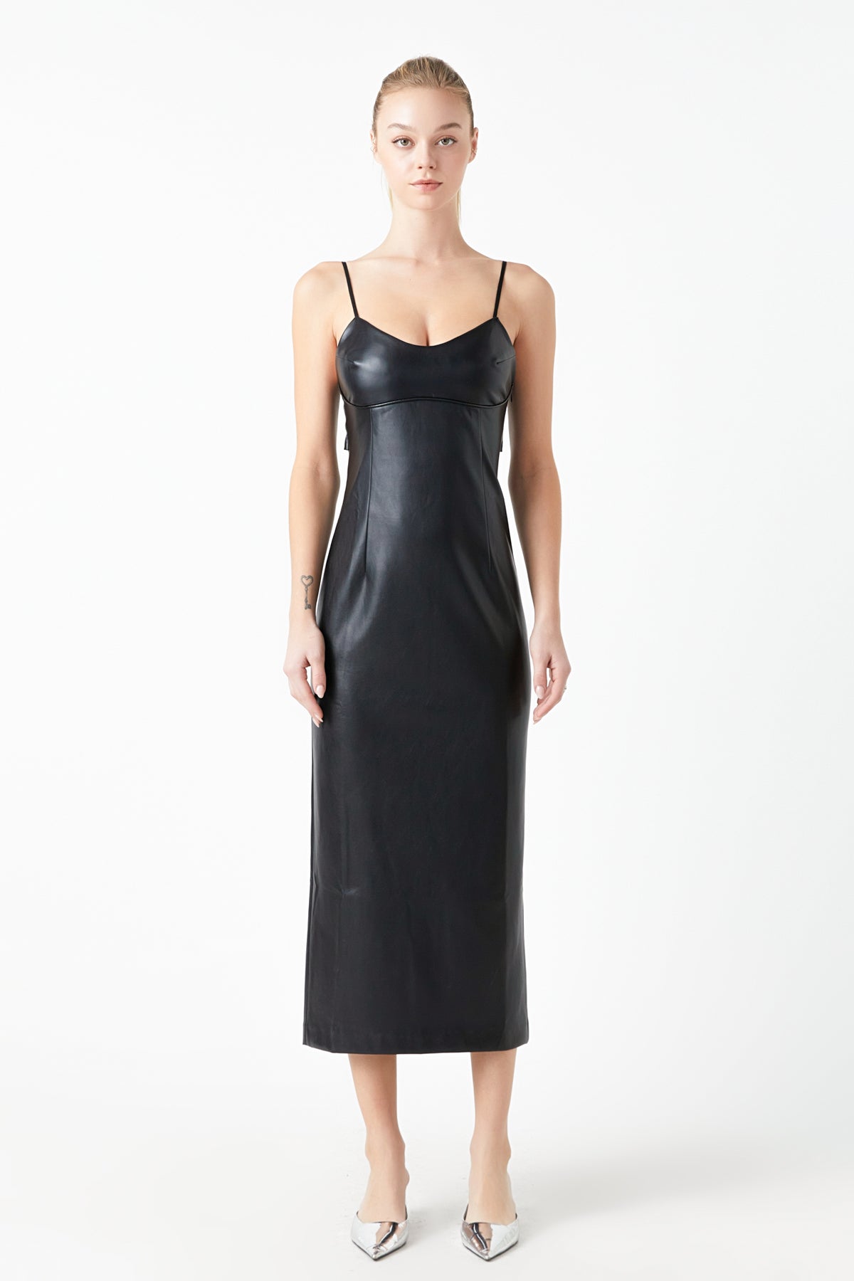 GREY LAB - Pu Midi Sleeveless Dress - DRESSES available at Objectrare