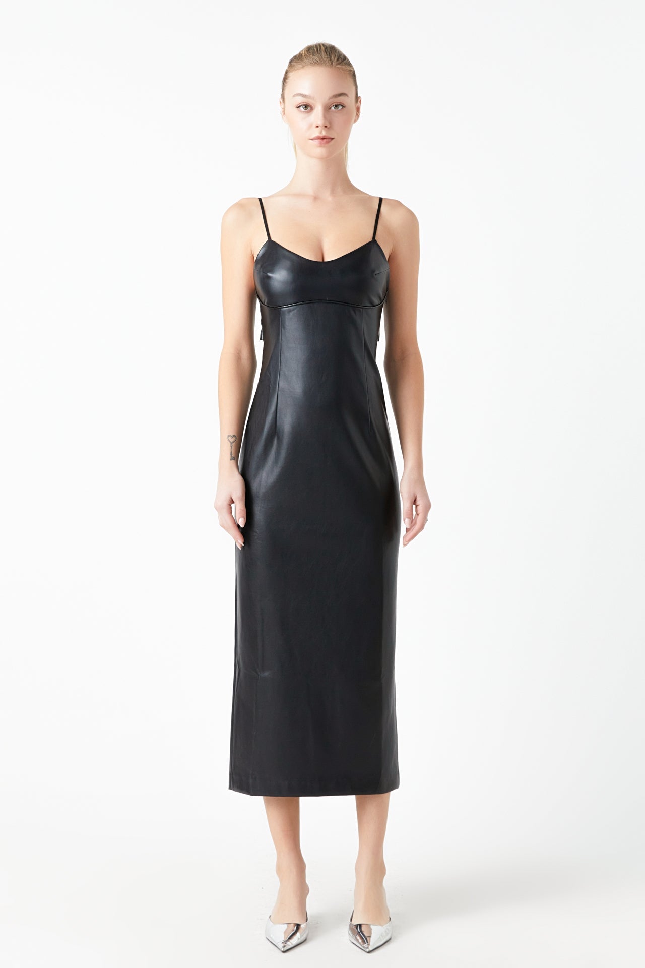 GREY LAB - Grey Lab - Pu Midi Sleeveless Dress - DRESSES available at Objectrare