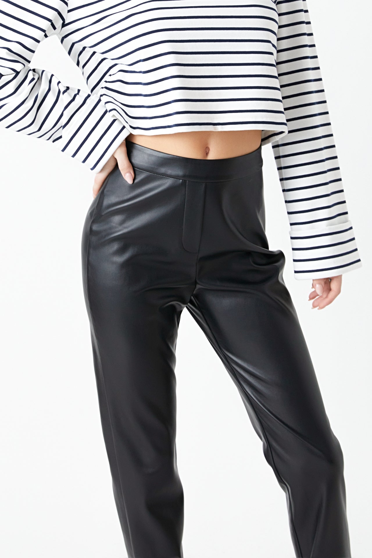 GREY LAB - Pu Slit Leggings - PANTS available at Objectrare