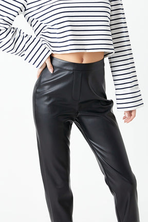 GREY LAB - Pu Slit Leggings - PANTS available at Objectrare