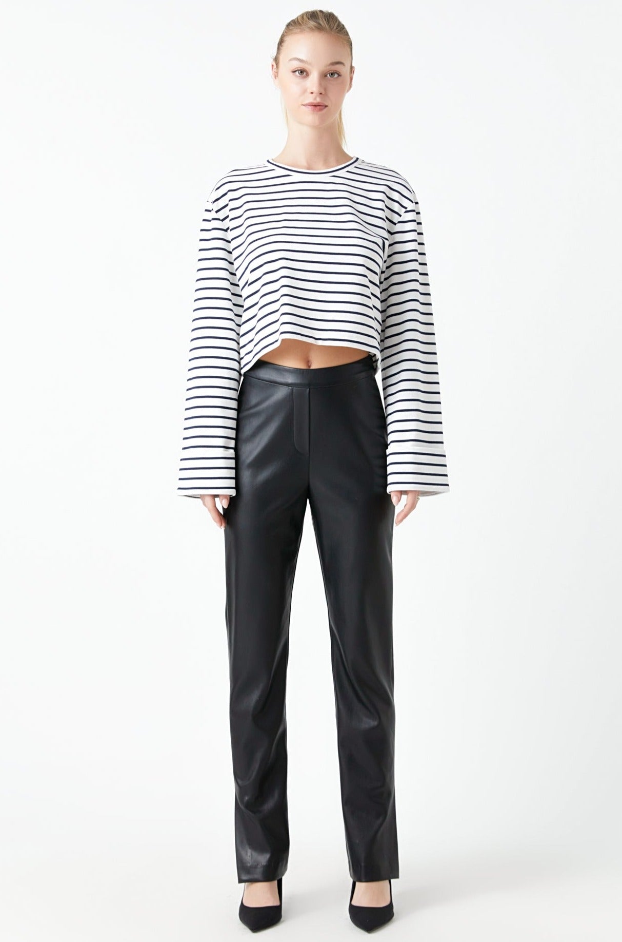 GREY LAB - Pu Slit Leggings - PANTS available at Objectrare