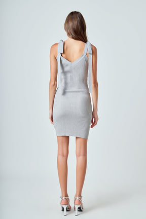 ENDLESS ROSE - Knit Bow Bodycon Mini Dress - DRESSES available at Objectrare