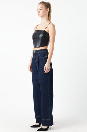 GREY LAB - Pu Corset Top - TOPS available at Objectrare