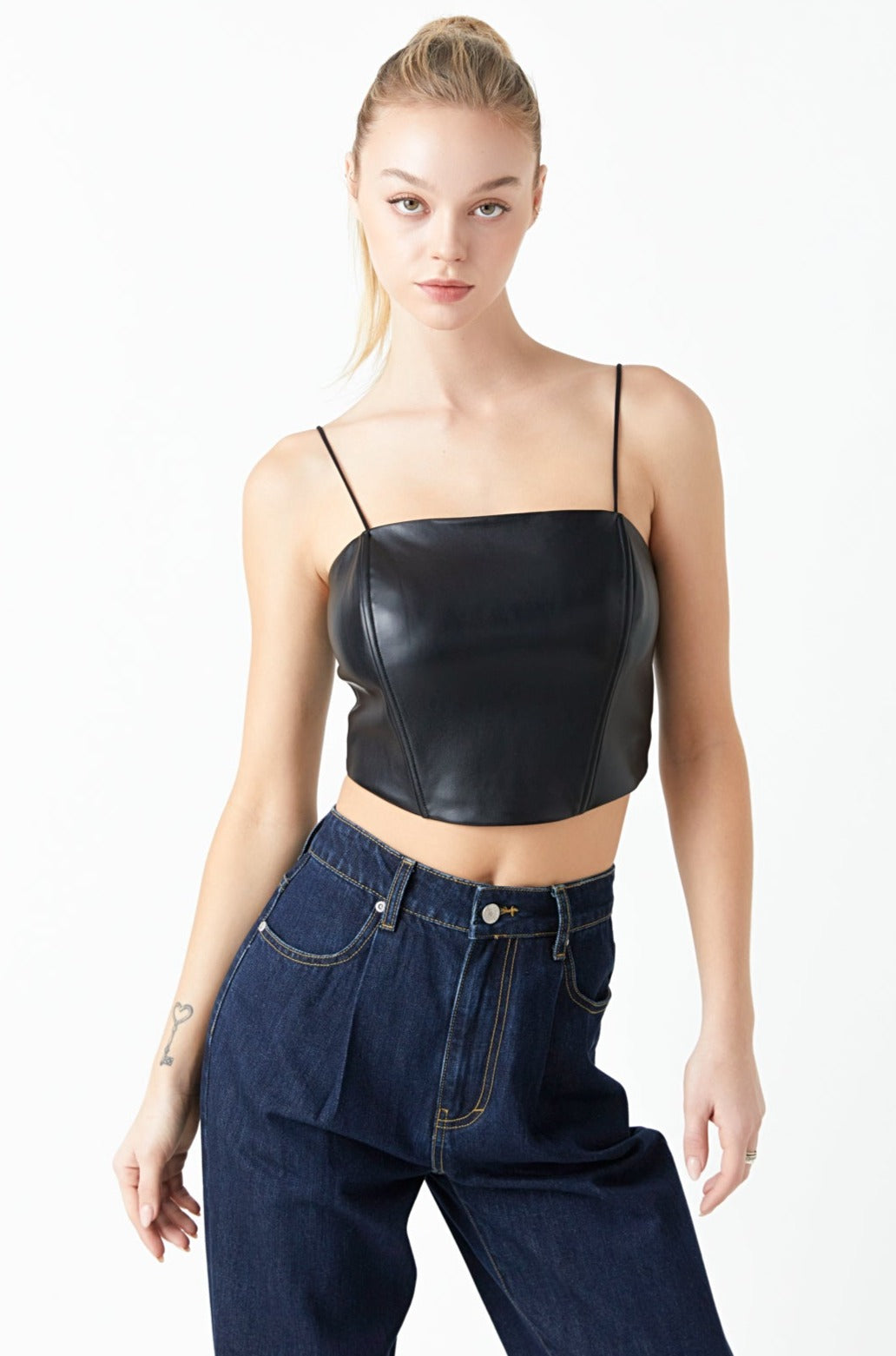 GREY LAB - Pu Corset Top - CAMI TOPS & TANK available at Objectrare