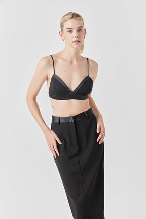 GREY LAB - Satin Contrast Bra Top - CAMI TOPS & TANK available at Objectrare