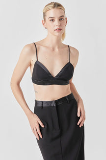 GREY LAB - Satin Contrast Bra Top - TOPS available at Objectrare