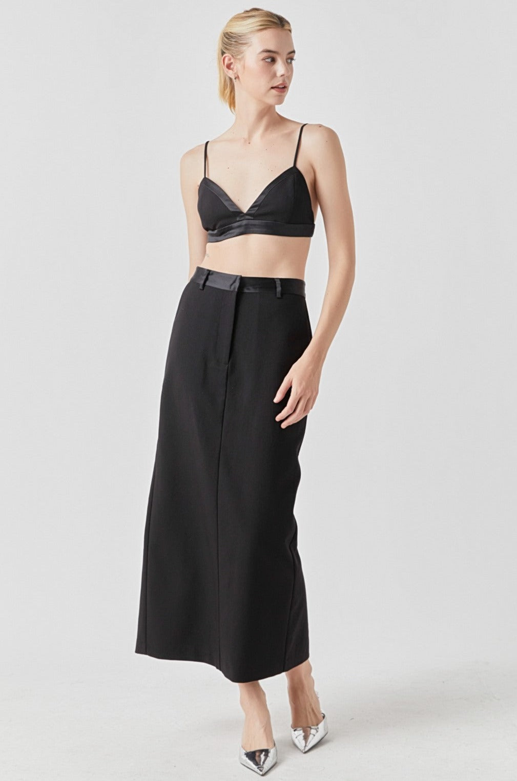 GREY LAB - Satin Contrast Bra Top - TOPS available at Objectrare
