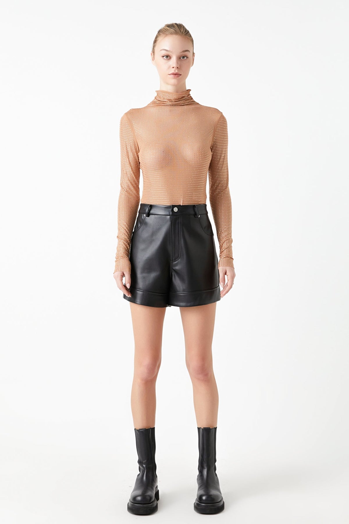 GREY LAB - Rhinestone Mesh Bodysuit - BODYSUIT available at Objectrare