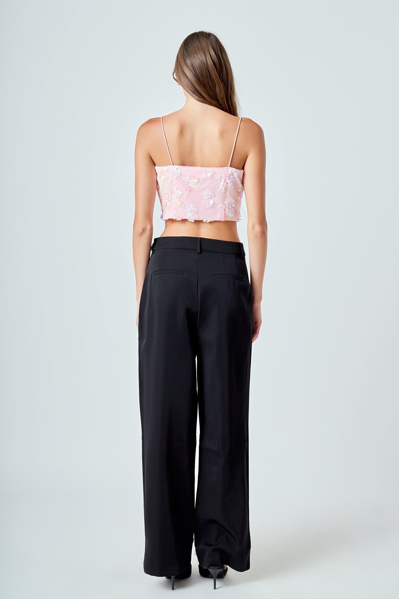 ENDLESS ROSE - Sequin Feather Sleeveless Top - TOPS available at Objectrare